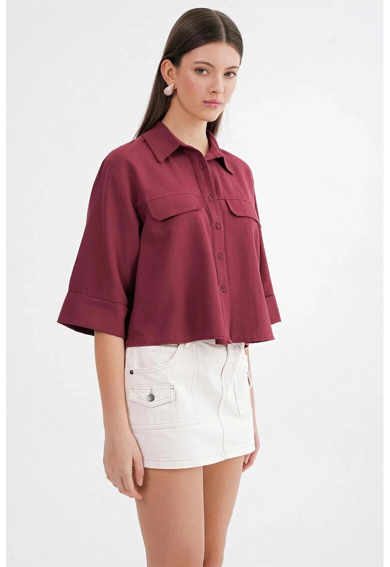 Mixray Camasa dama - camasa scurta - bumbac - rosu burgund