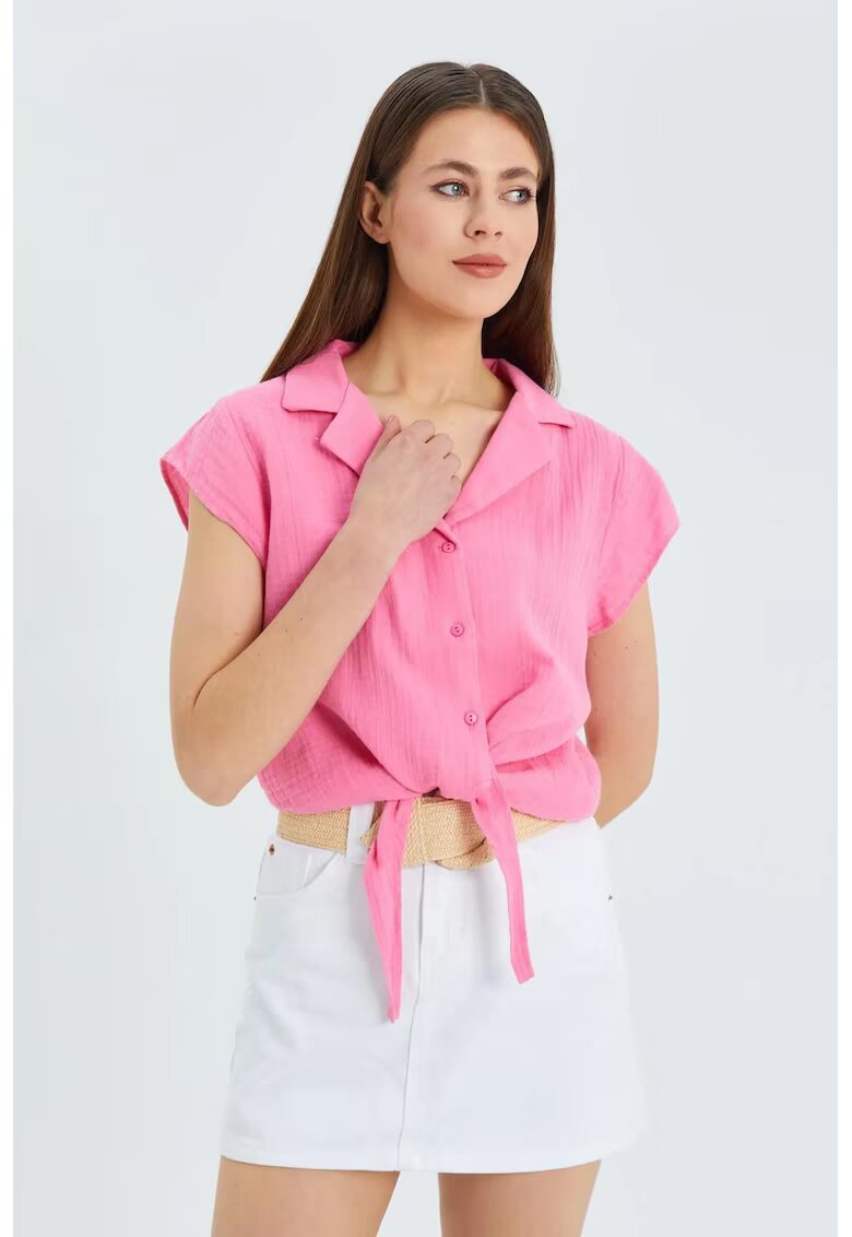 Mixray Camasa dama - camasa scurta - roz pudrat - textil