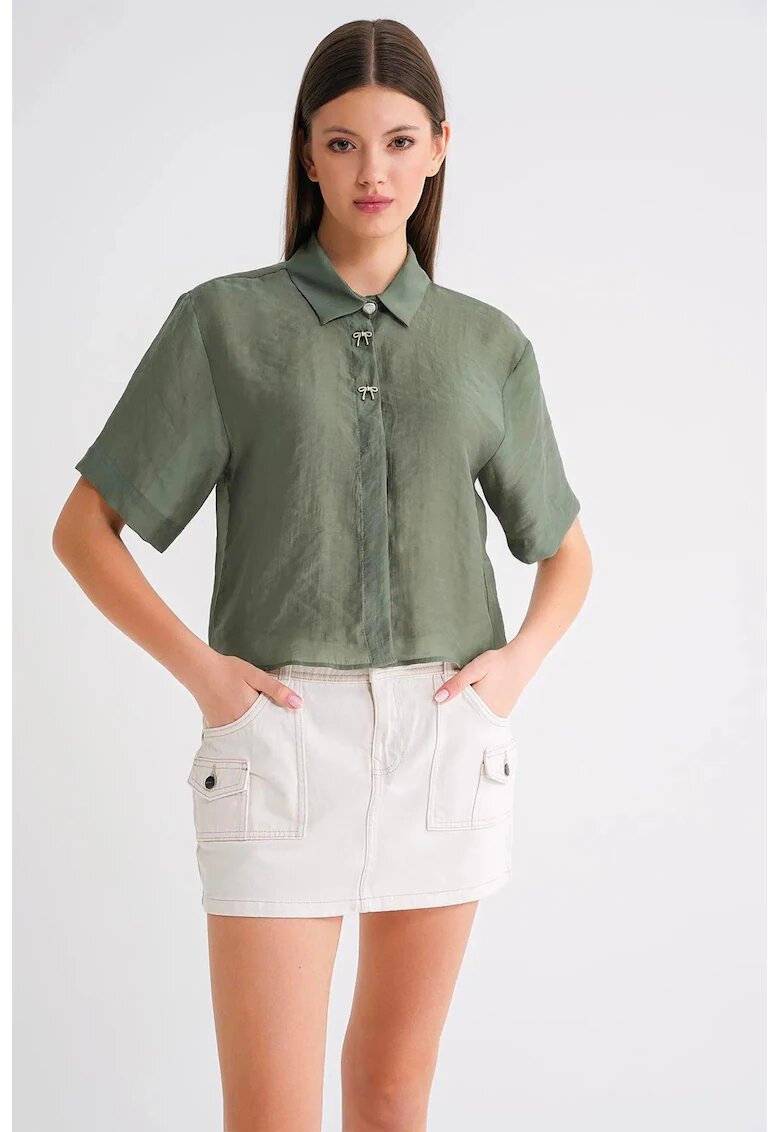 Mixray Camasa dama - camasa scurta - verde kaki - textil