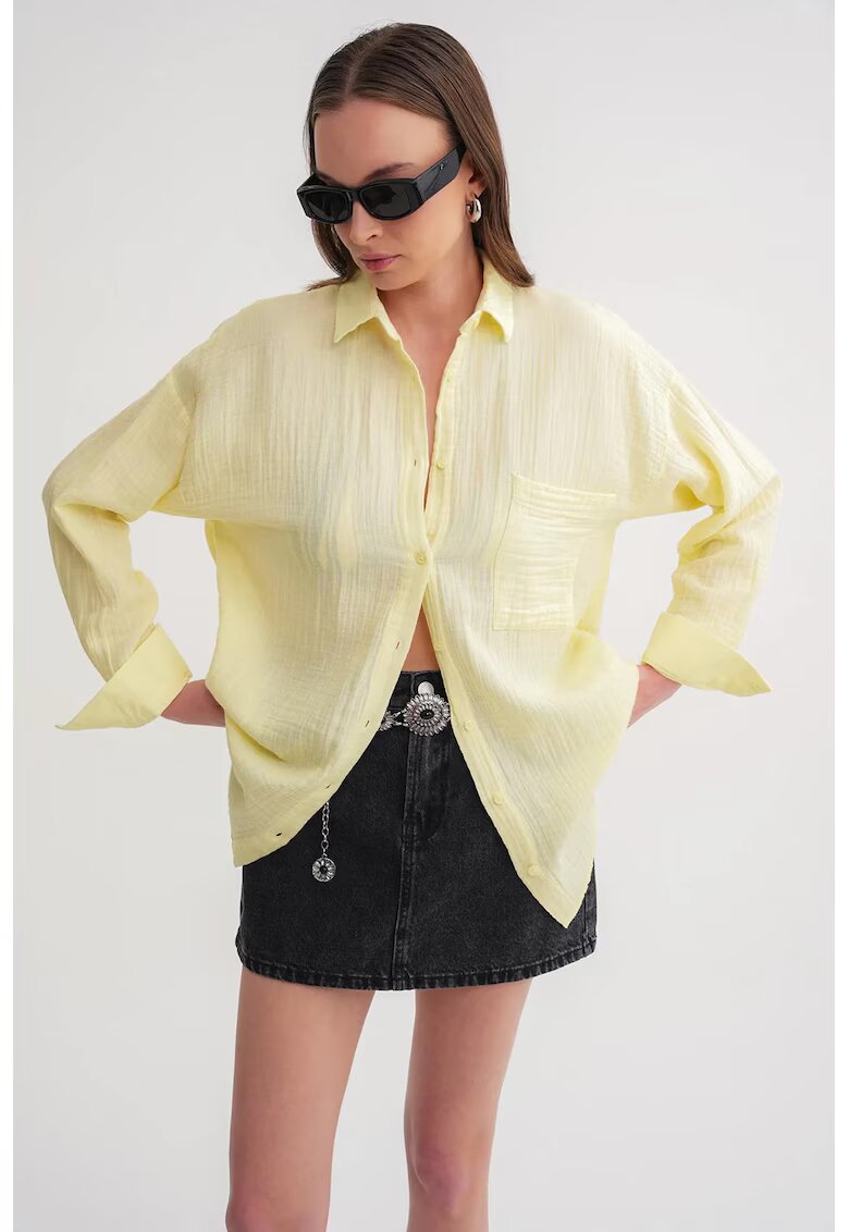 Mixray Camasa dama - camasa supradimensionata - galben chihlimbar - textil