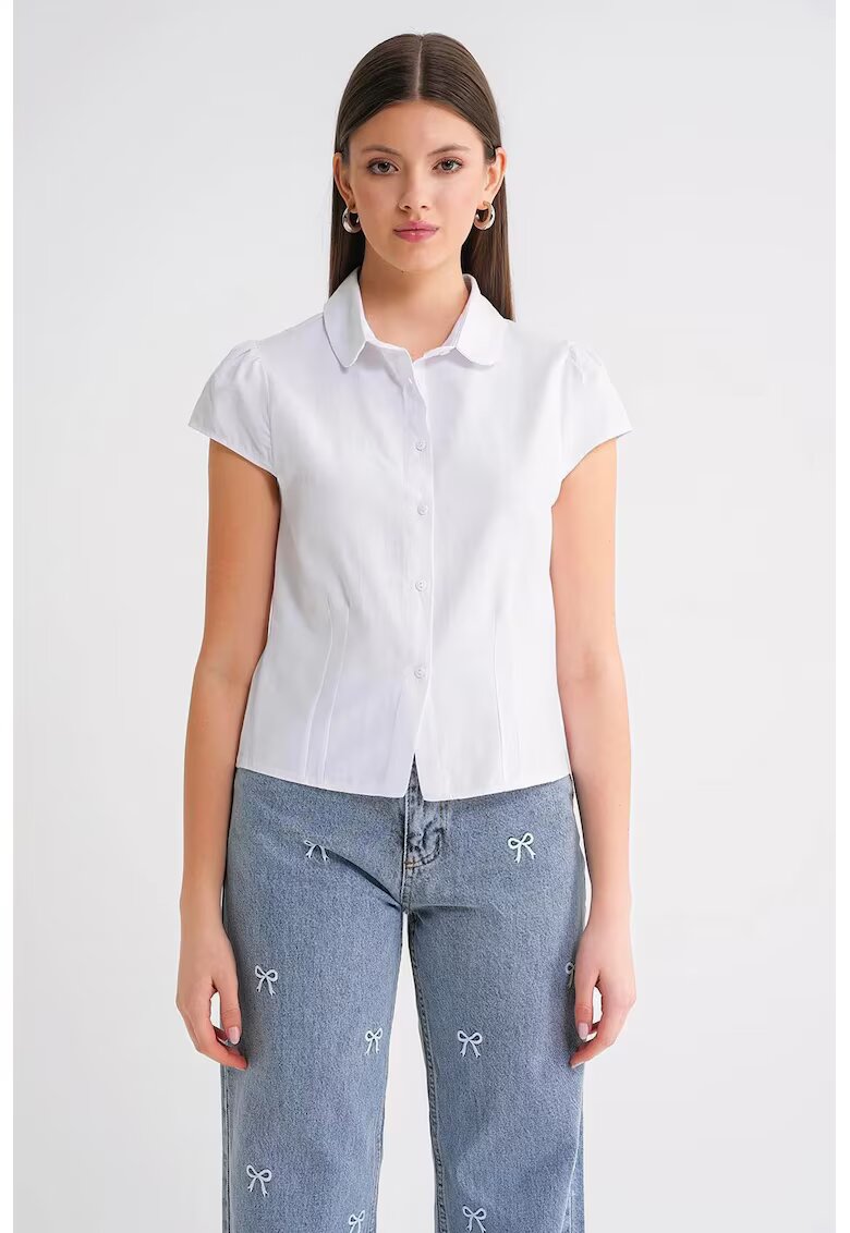 Mixray Camasa dama Slim Fit alb - Alb