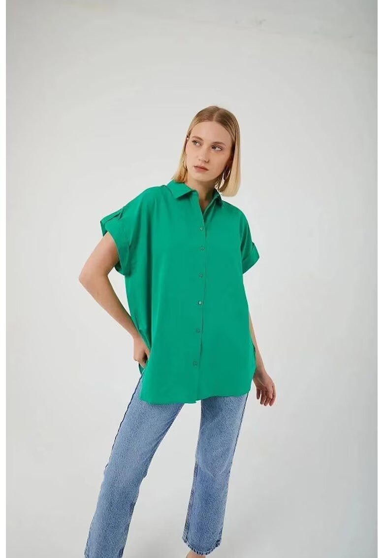 Mixray Camasa dama - supradimensionata - verde - textil