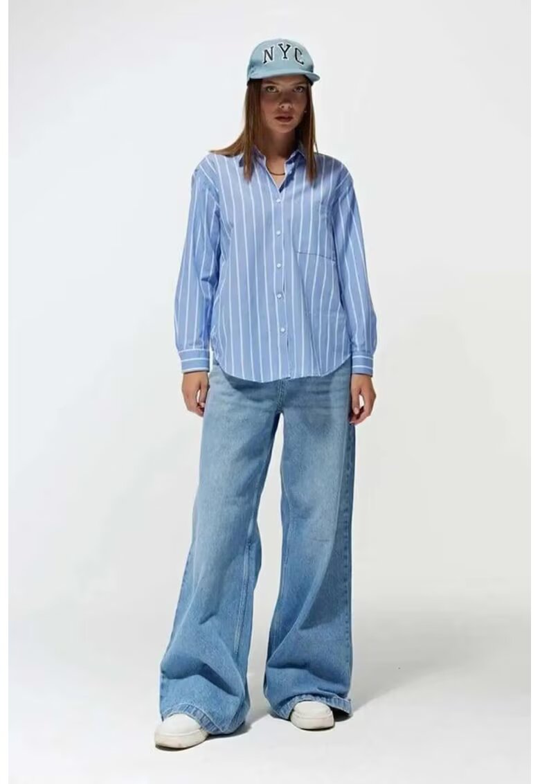 Mixray Camasa dungi - relaxata - albastru - textil