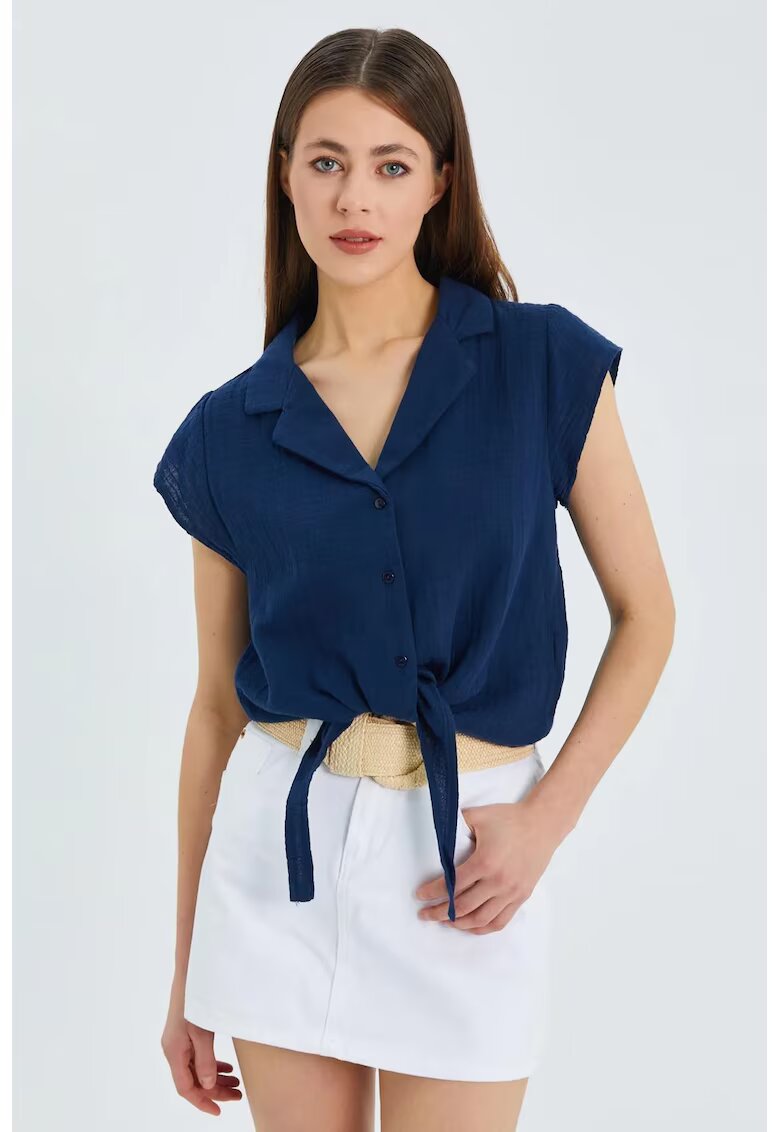 Mixray Camasa scurta HiCCUP - bleumarin - detaliu funda - textil