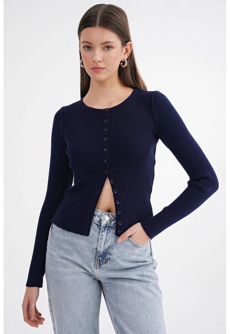 Mixray Cardigan - slim fit - bleumarin - tricot - Bleumarin