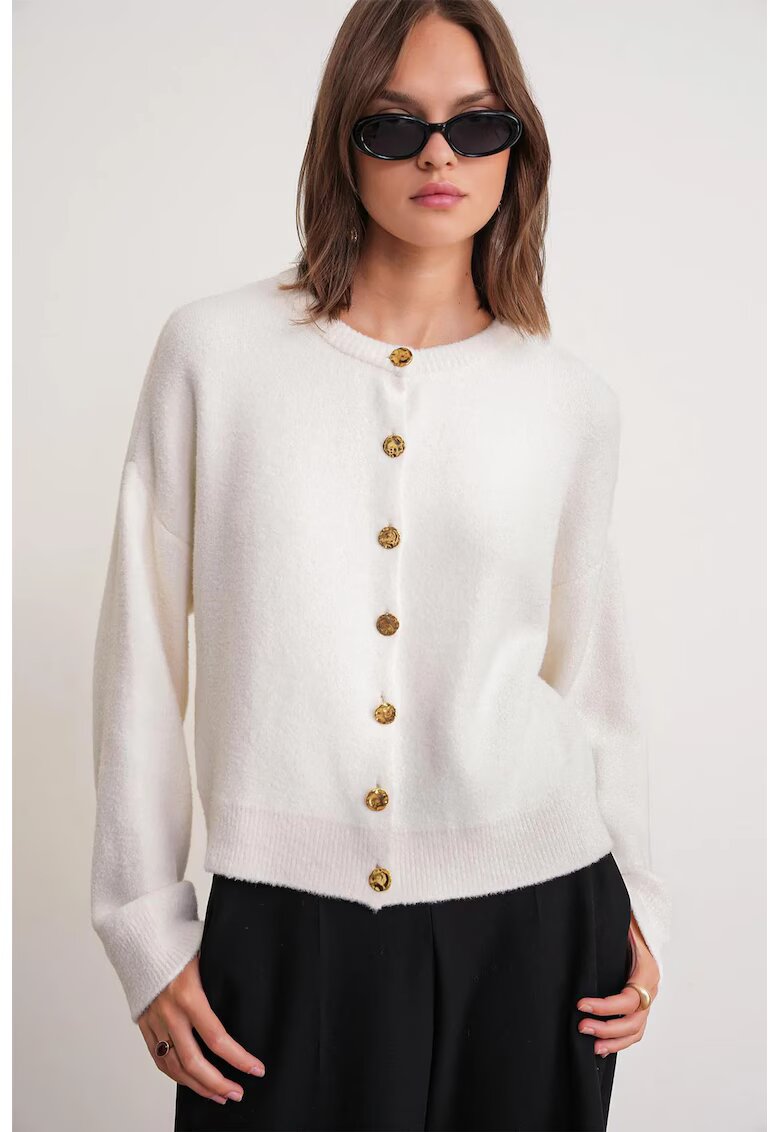 Mixray Cardigan tricotat - alb natural - nasturi -