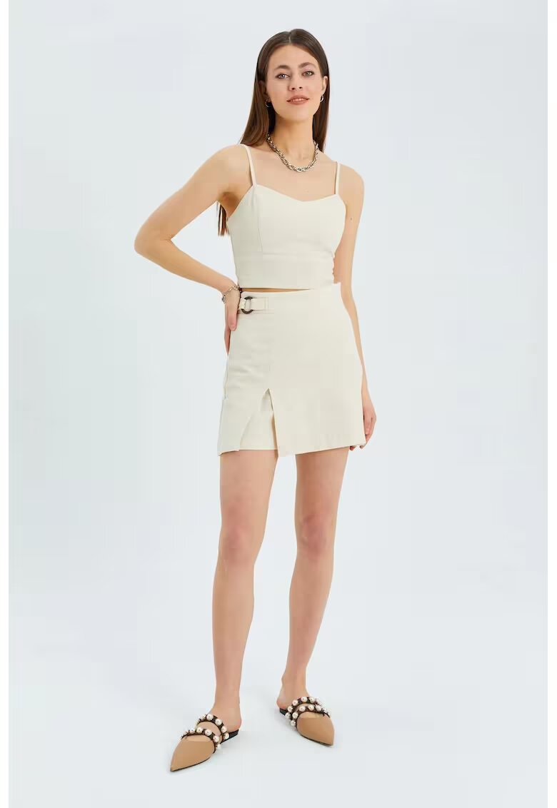 Mixray Fusta mini natural - textil - cu slit