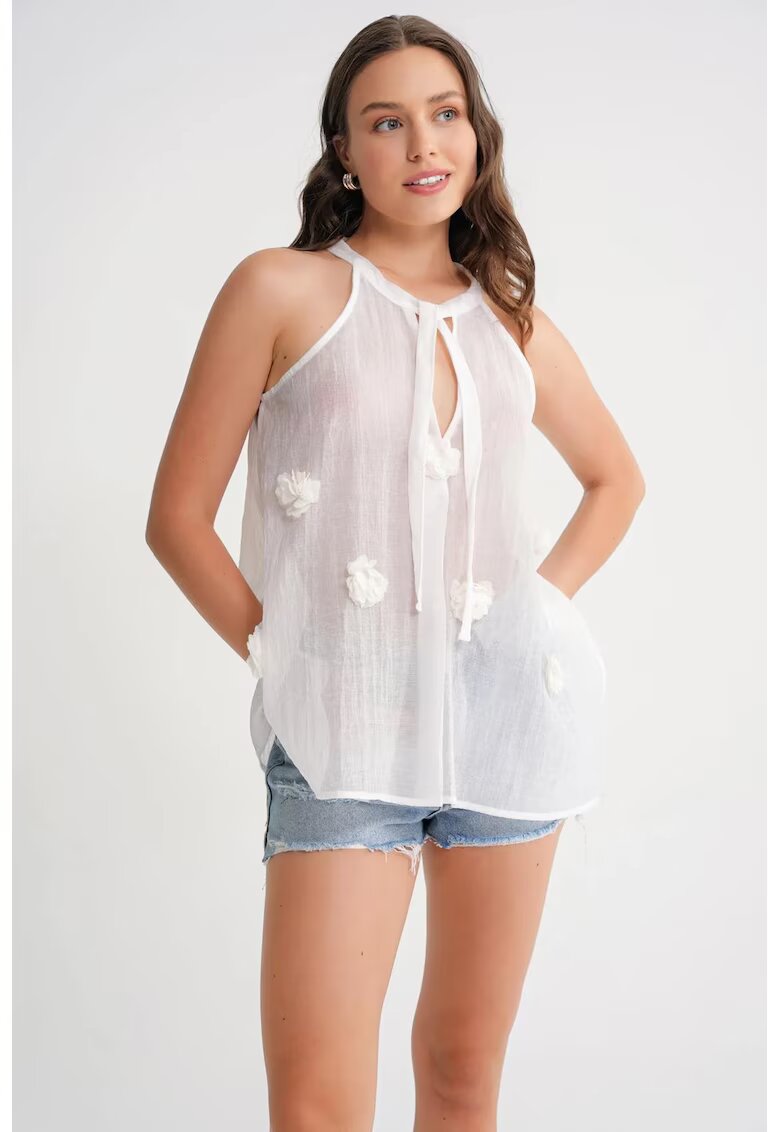 Mixray Maiou dama - cu volane - alb - textil