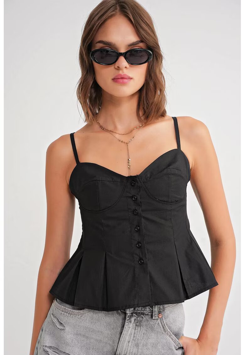 Mixray Maiou guler in forma de inima - negru - textil - Negru