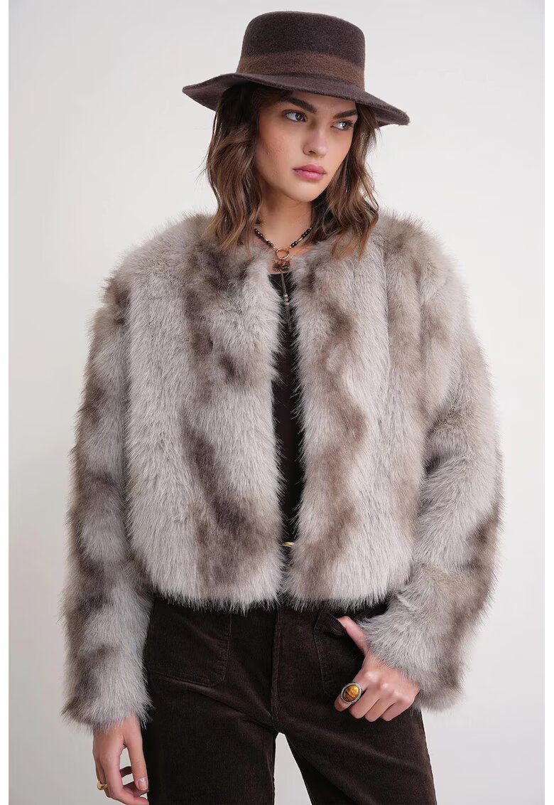 Mixray Palton dama - jacheta din blana artificiala - oatmeal - fleece