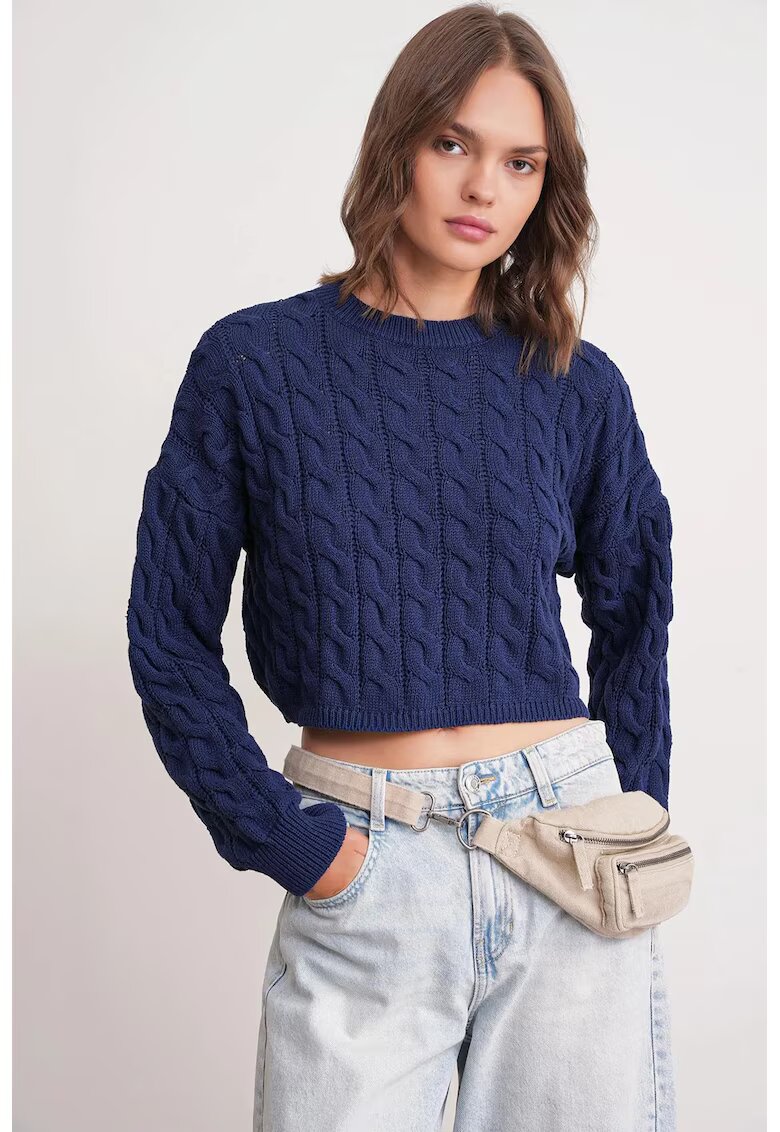 Mixray Pulover dama - albastru marin - tricot -