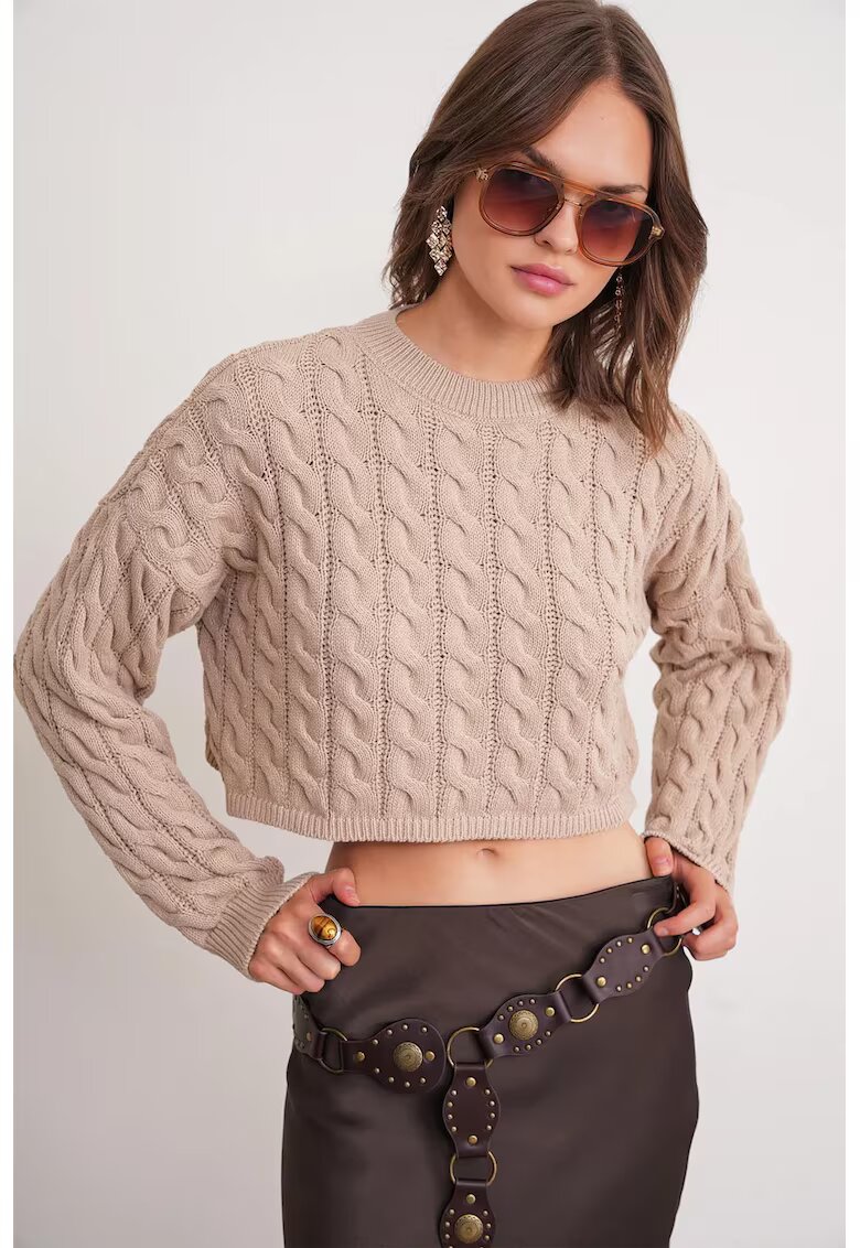 Mixray Pulover dama - bej natural - tricot -