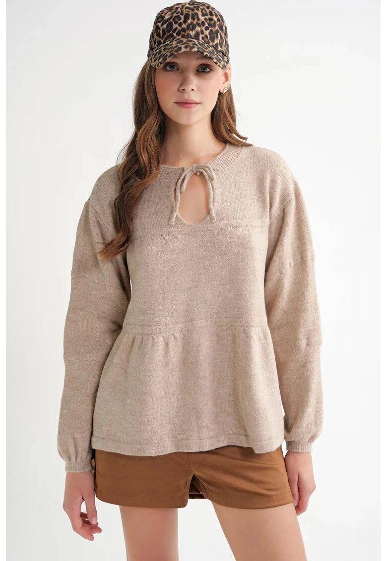 Mixray Pulover dama - lejer - bej natural - tricot -