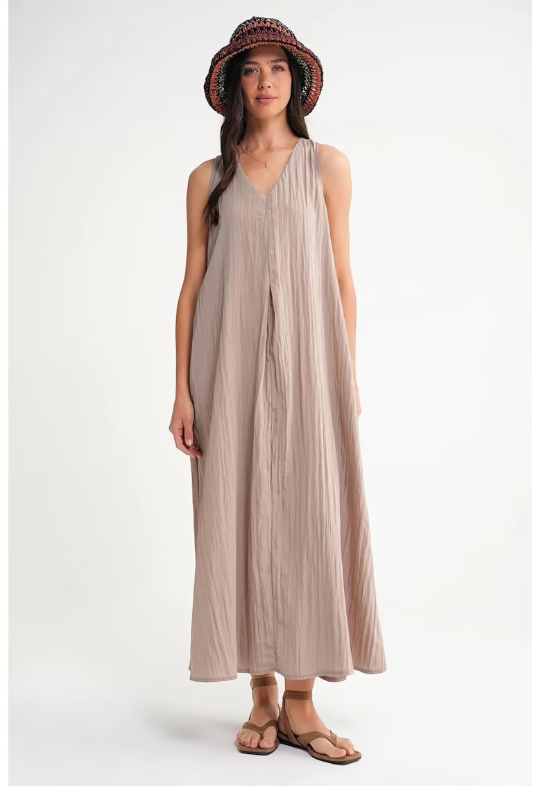 Mixray Rochie maxi decolteu in V - maro - textil