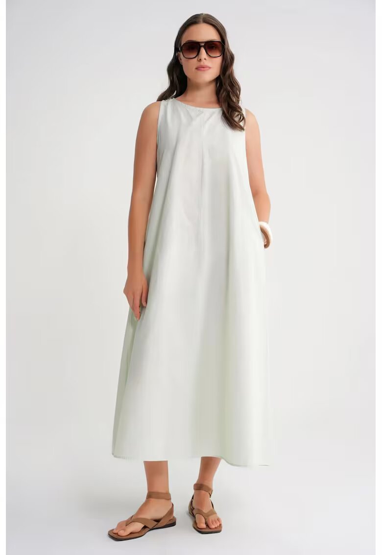 Mixray Rochie Maxi - Relaxed Fit - Verde salvie - Textil