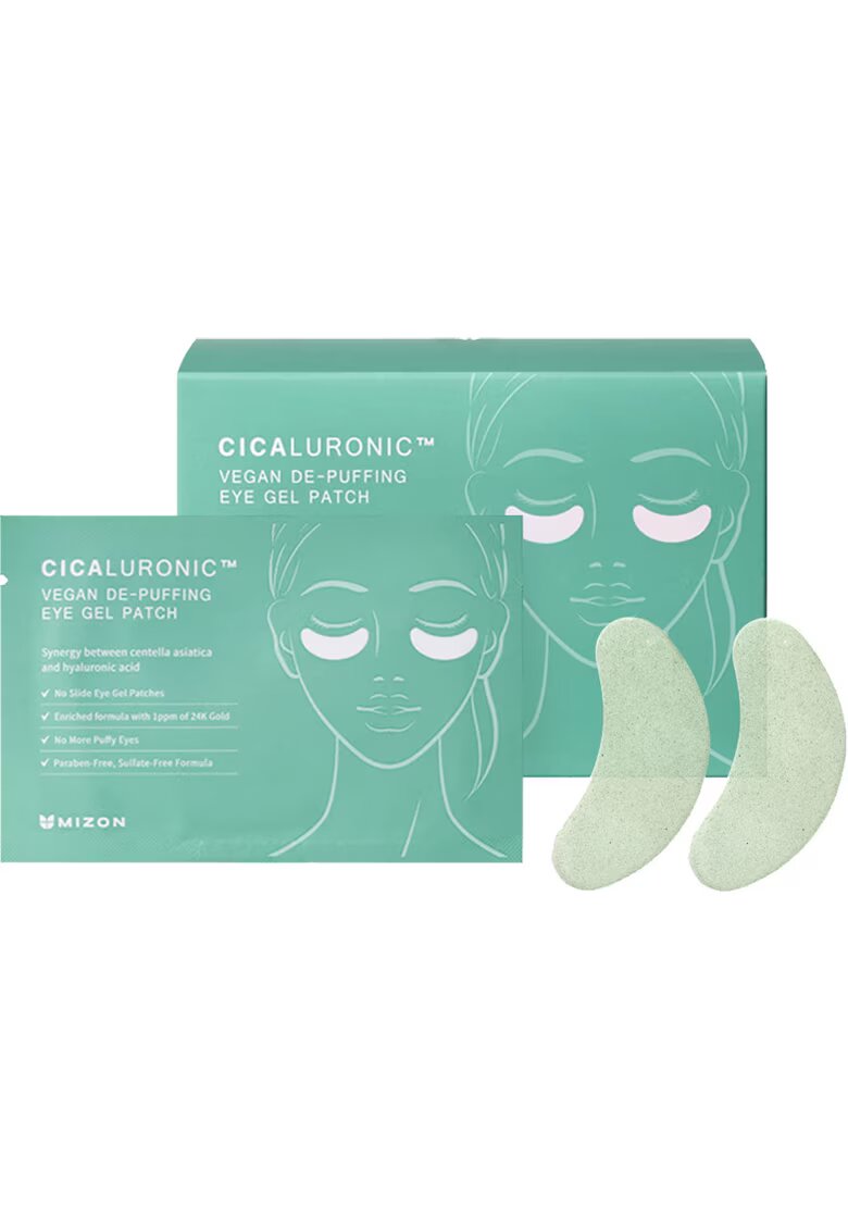 MIZON Cicaluronic Vegan De-Puffing Eye Gel Patches Benzi pentru ochi 21 buc