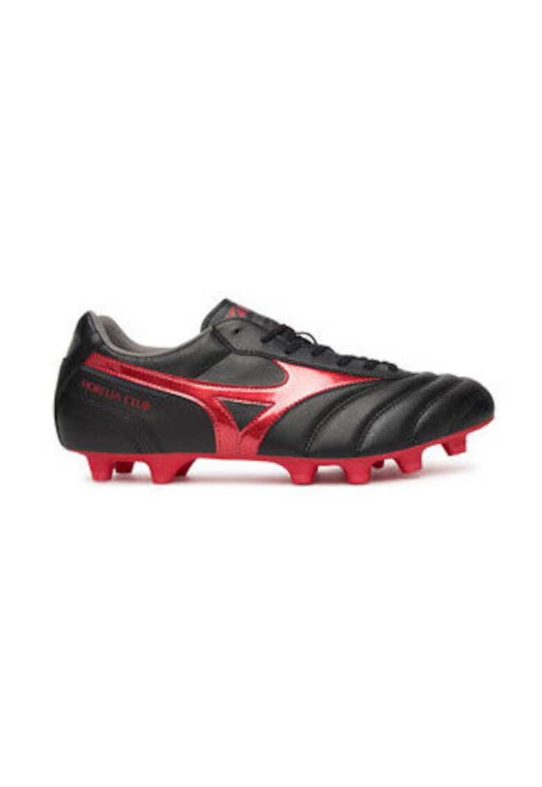Mizuno Pantofi de fotbal barbati - piele ecologica - negru/rosu