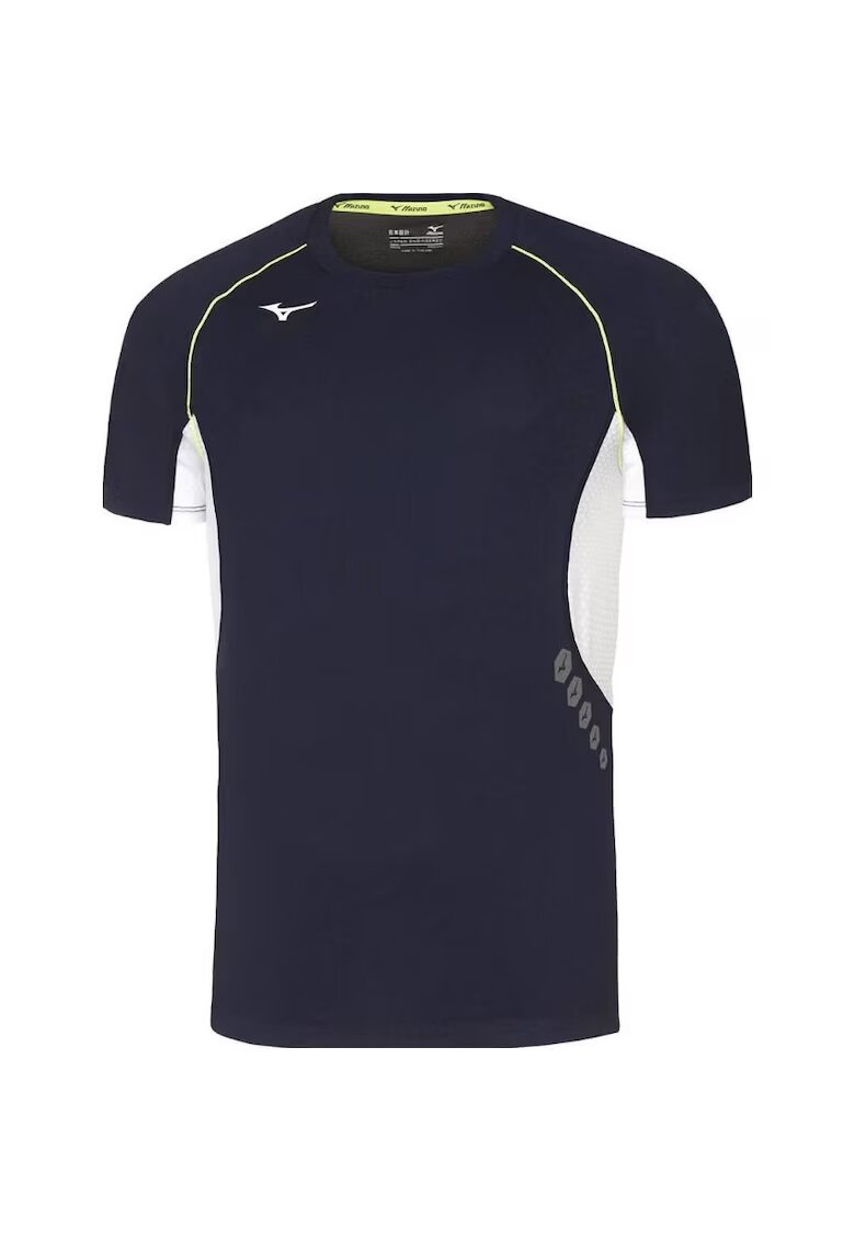 Mizuno Tricou alergare barbati Premium - Alb/Bleumarin