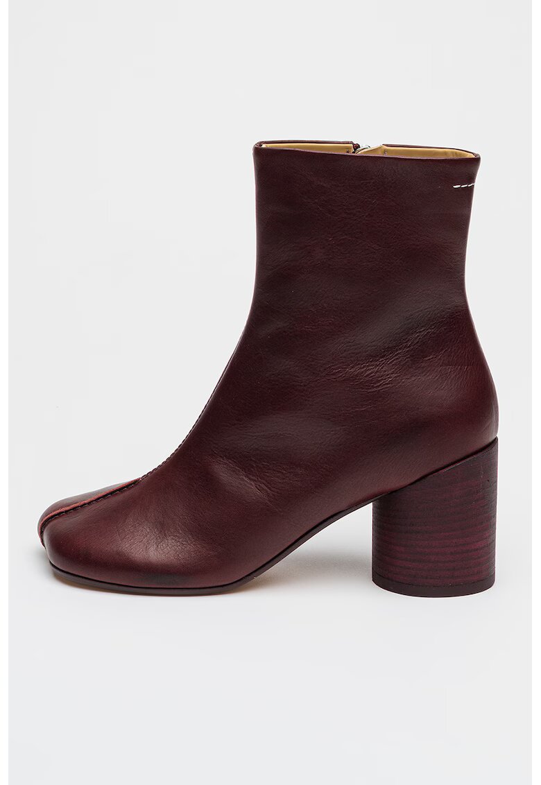 MM6 MAISON MARGIELA Botine de piele cu toc masiv - Violet