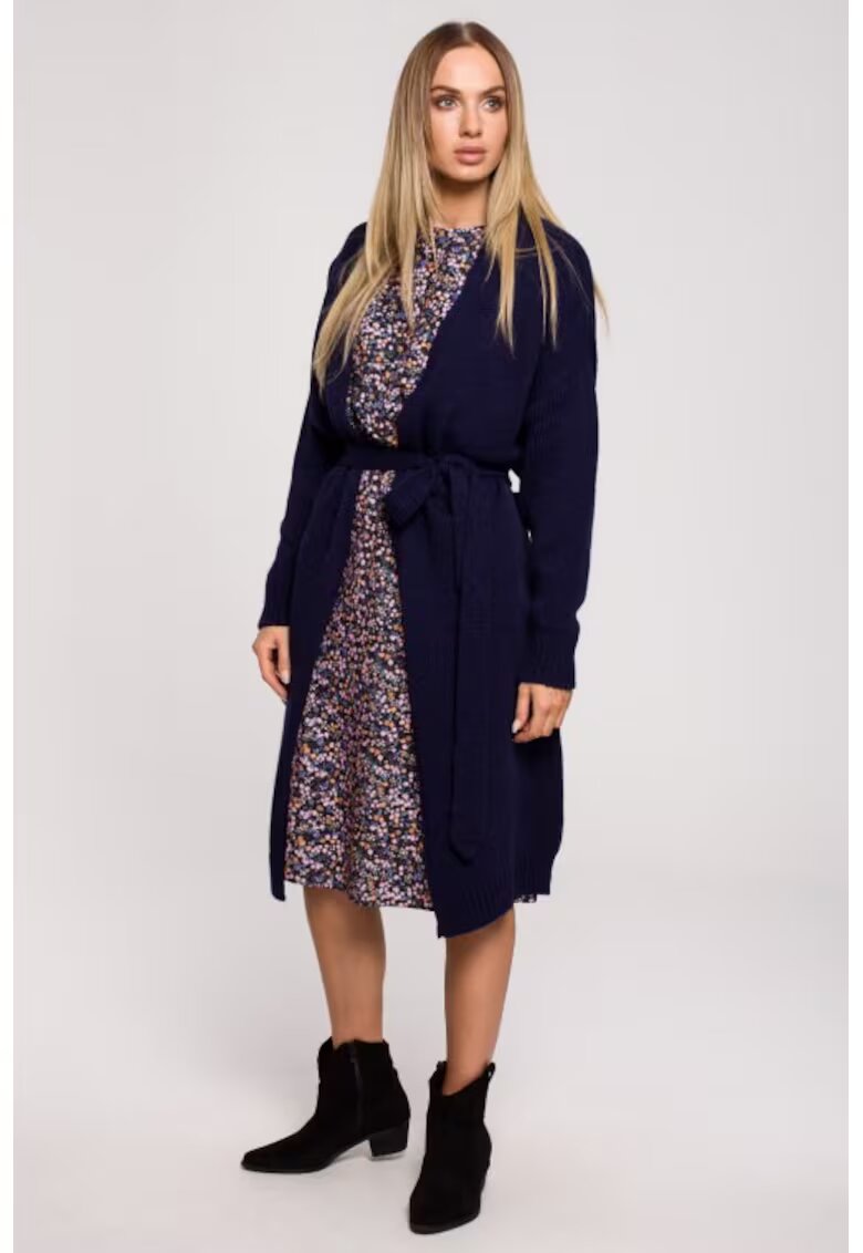 Moe Cardigan cu cordon - - Bleumarin