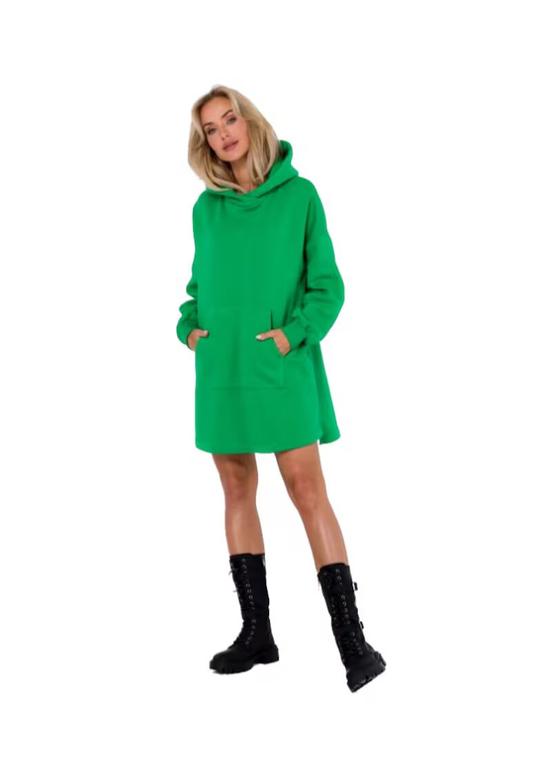 Moe Rochie cu gluga si buzunar kangaroo - Verde