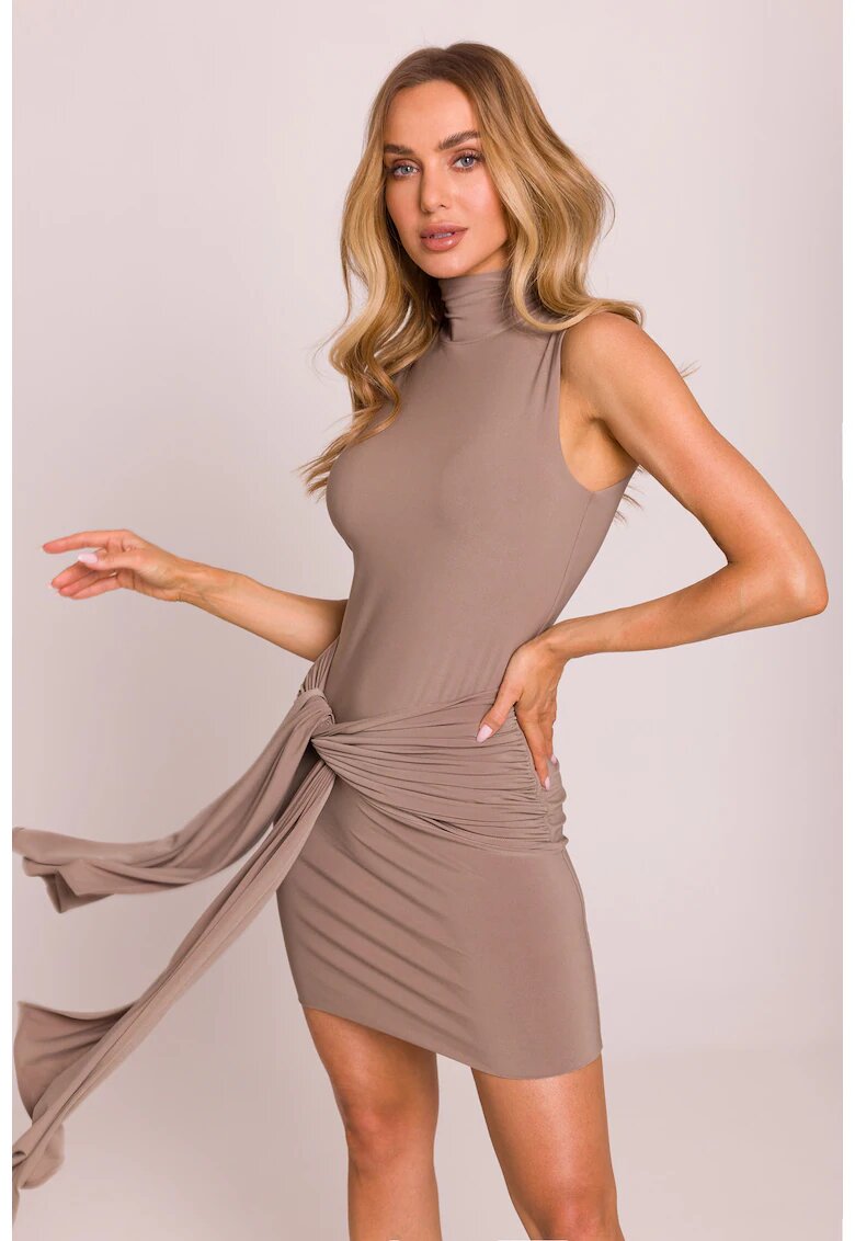 Moe Rochie mini cu panglici legate - - Bej