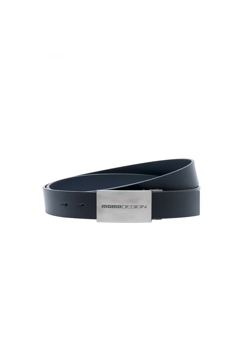 MOMO DESIGN Curea din piele cu catarama metalica Novara Elite - Negru