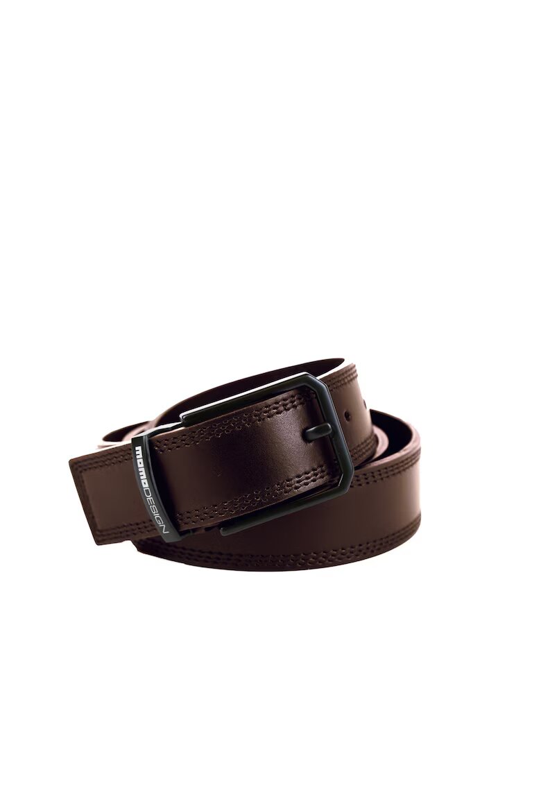 MOMO DESIGN Curea din piele cu cusaturi contrastante Erevan Plus - Maro