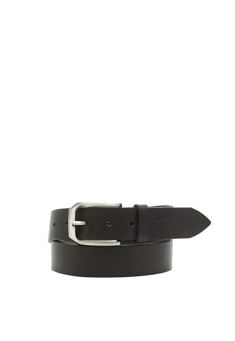 MOMO DESIGN Curea din piele cu model uni si catarama metalica - Maro