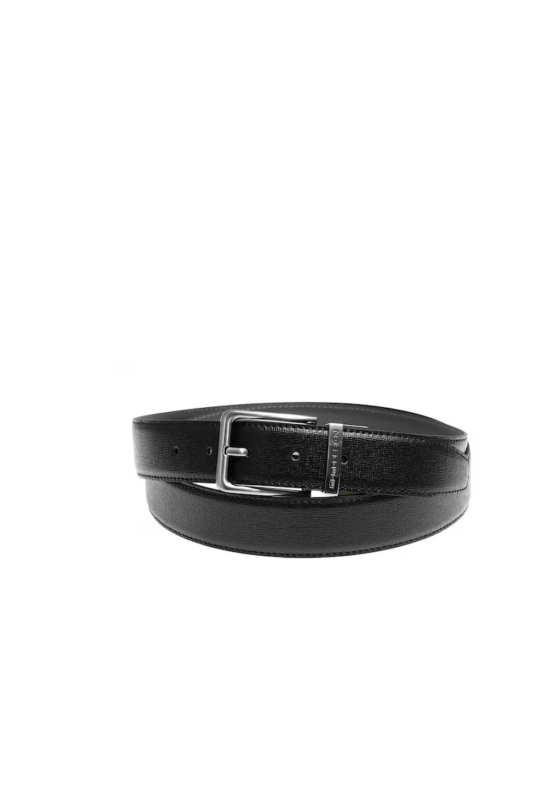 MOMO DESIGN Curea din piele saffiano Adrien - Negru/Gri