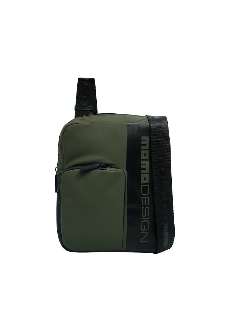 MOMO DESIGN Geanta crossbody cu buzunar frontal cu fermoar Valtor Pro - Verde/Negru
