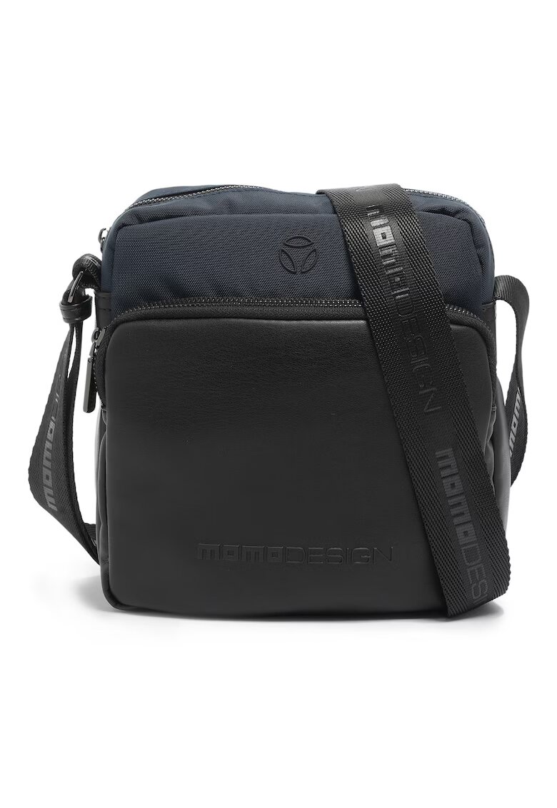 MOMO DESIGN Geanta crossbody cu buzunare exterioare - Negru/Albastru