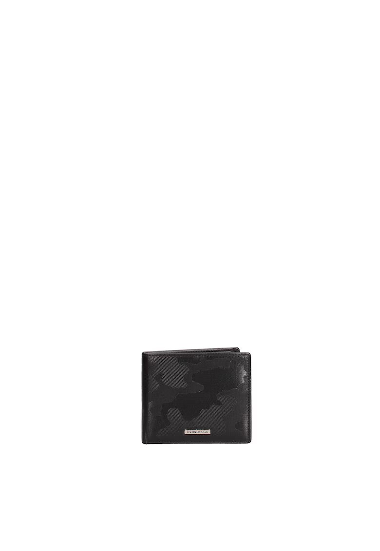 MOMO DESIGN Portofel din piele Bryson Camouflage - Negru