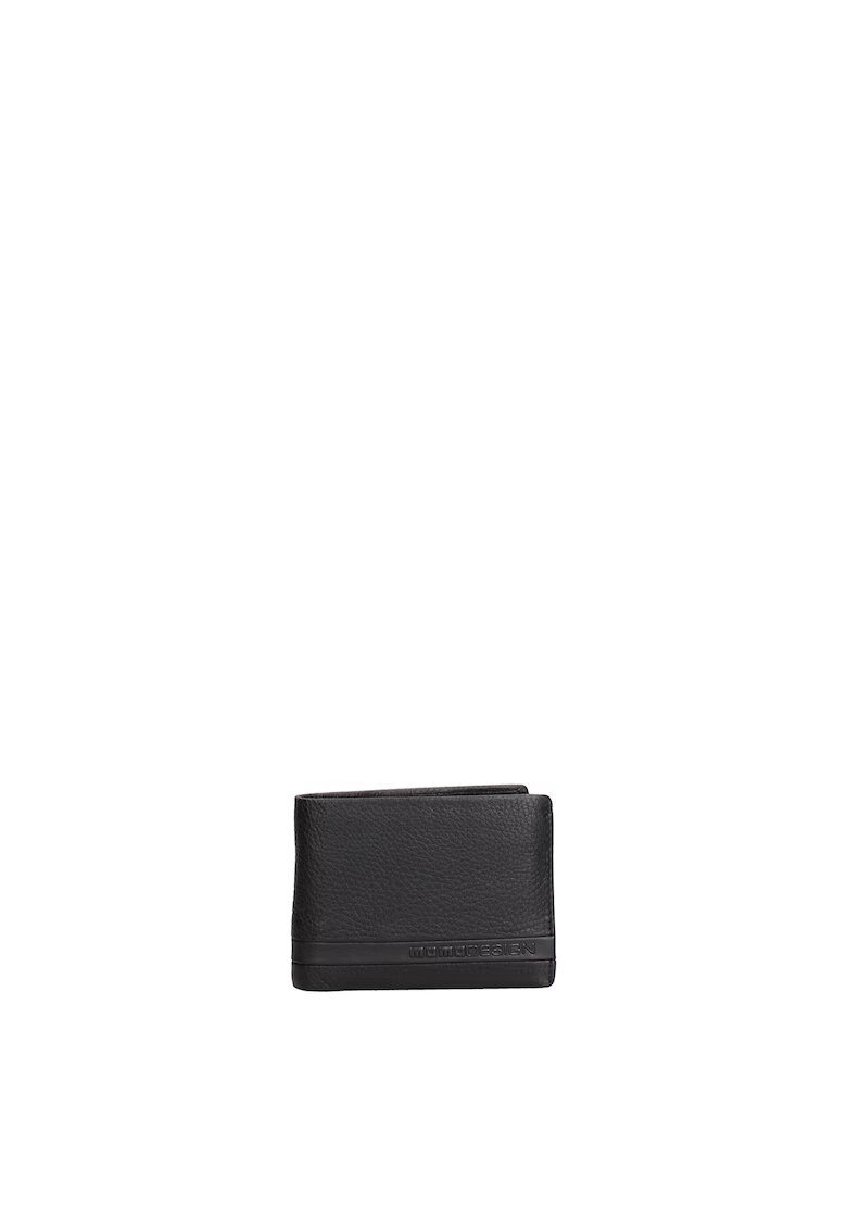 MOMO DESIGN Portofel pliabil din piele Aurelian - Negru