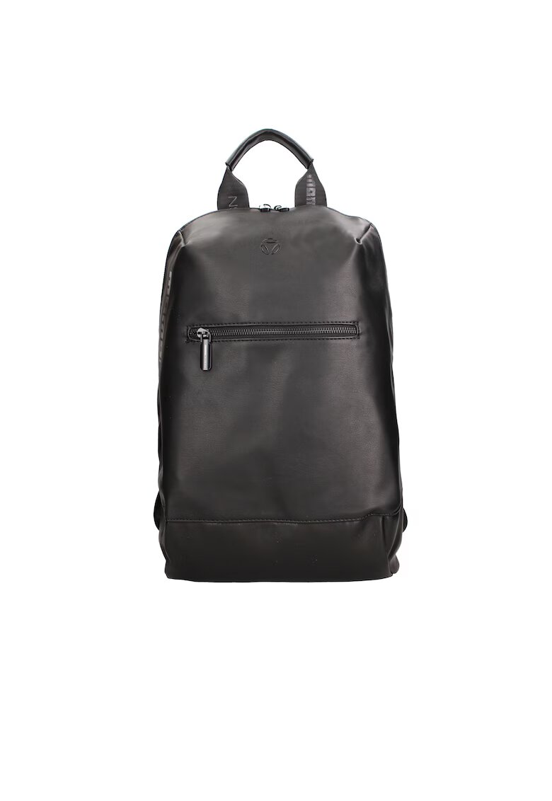 MOMO DESIGN Rucsac din piele ecologica cu buzunar frontal Erebus - Negru