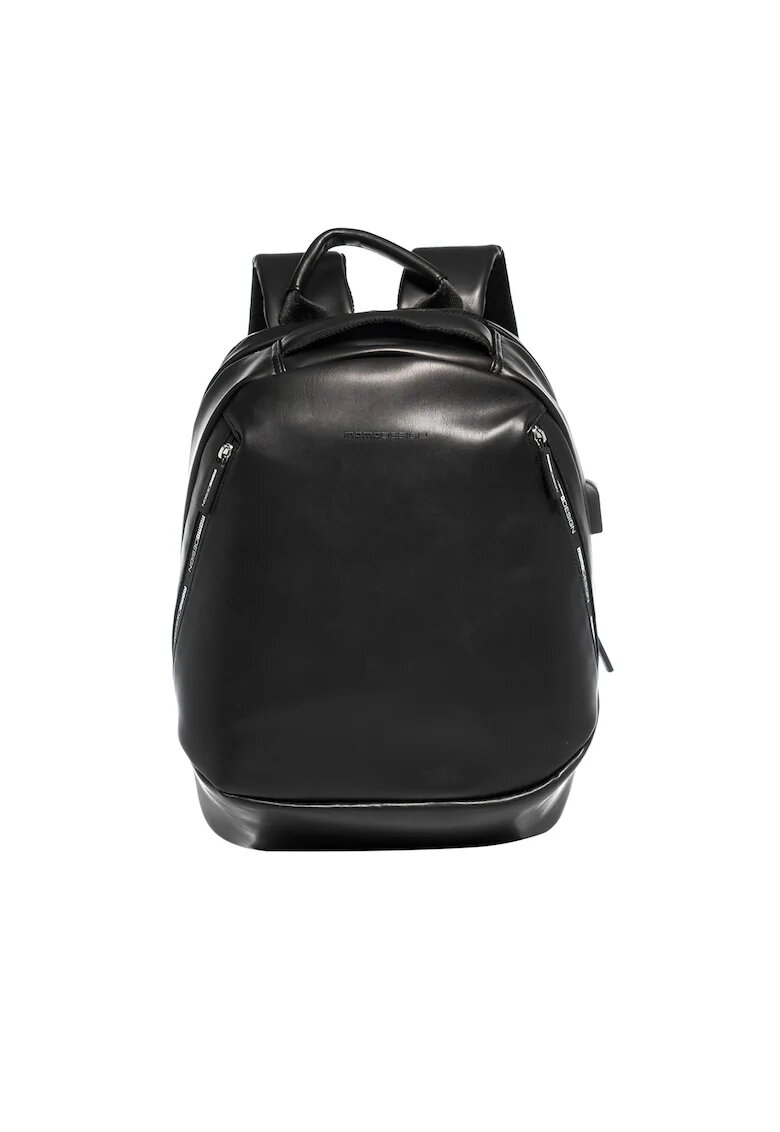MOMO DESIGN Rucsac din piele ecologica cu buzunare frontale cu fermoar Erevan Ultra - Negru