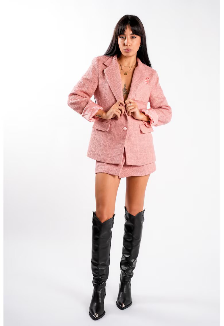 Monarh design Fusta petrecuta din tweed roz - Roz