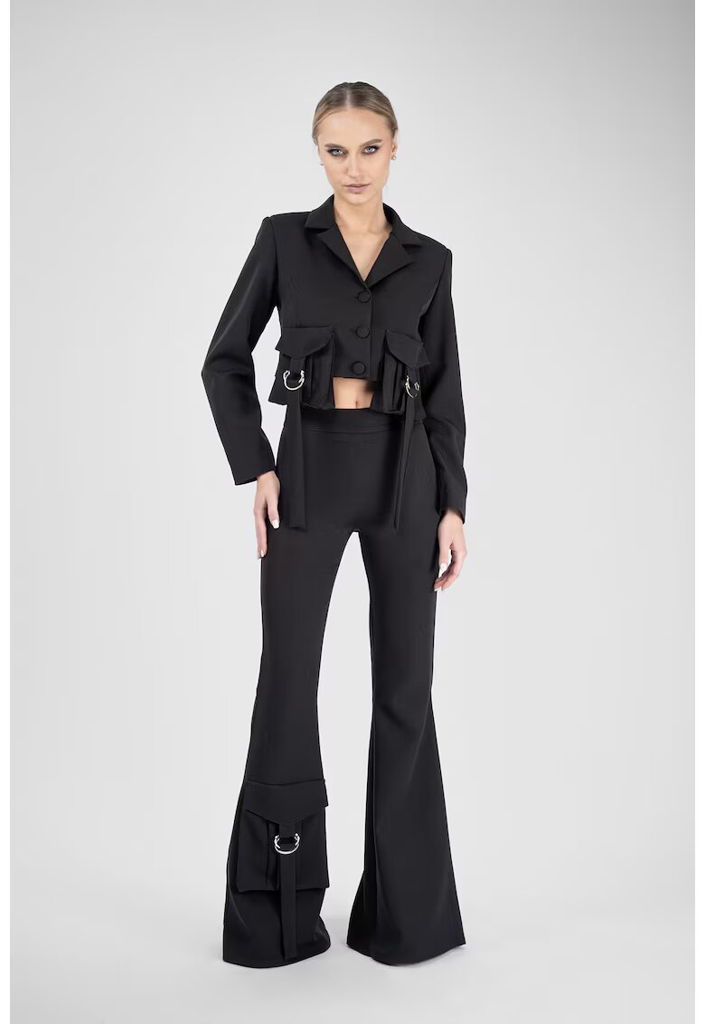 Monarh design Pantaloni evazați Black - Negru