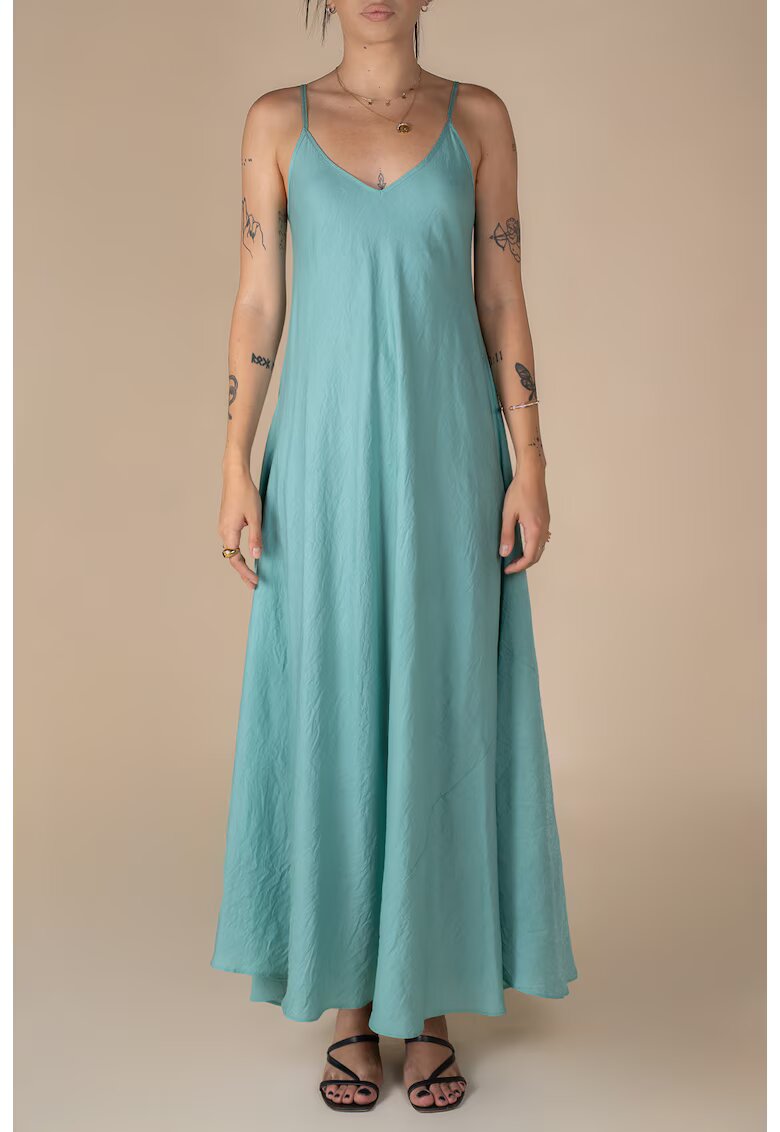 Monarh design Rochie lunga A line din in Aqua