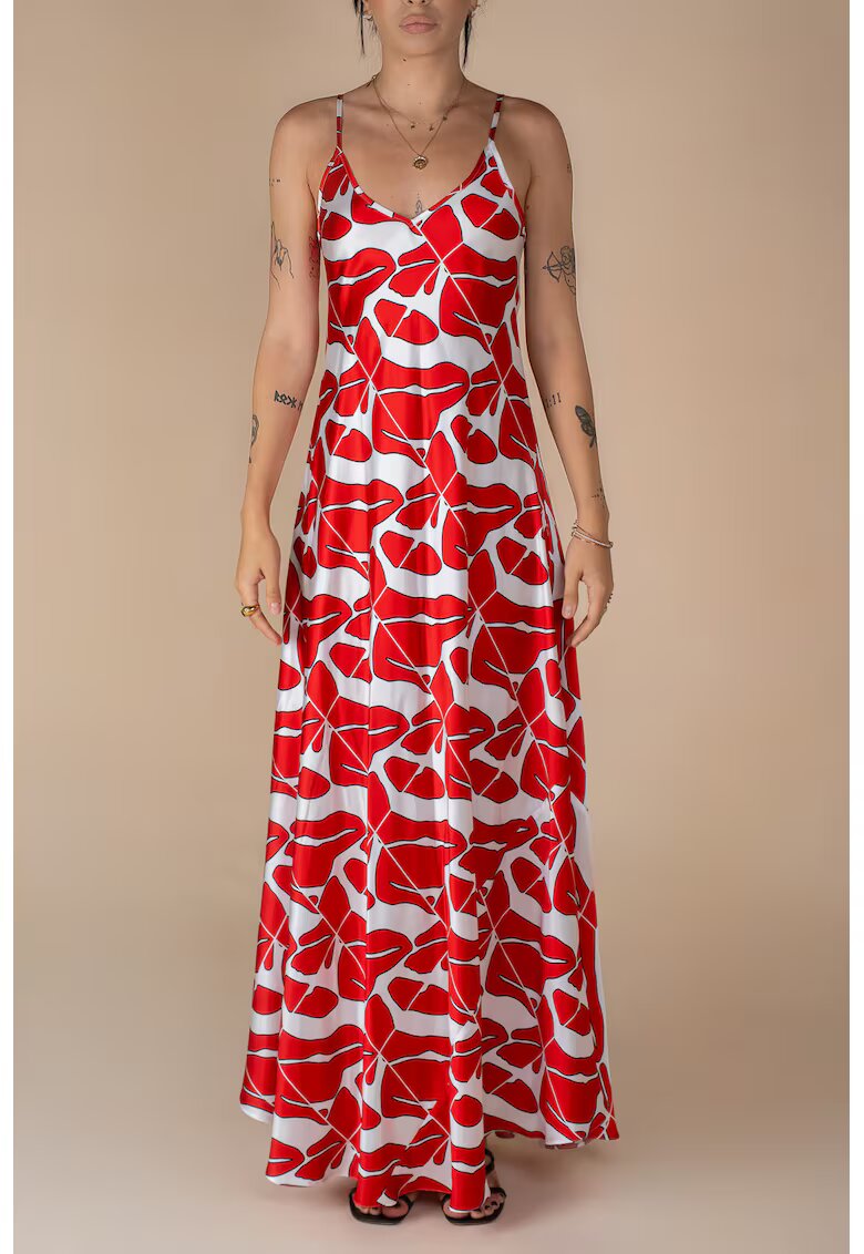 Monarh design Rochie lunga A line model floral