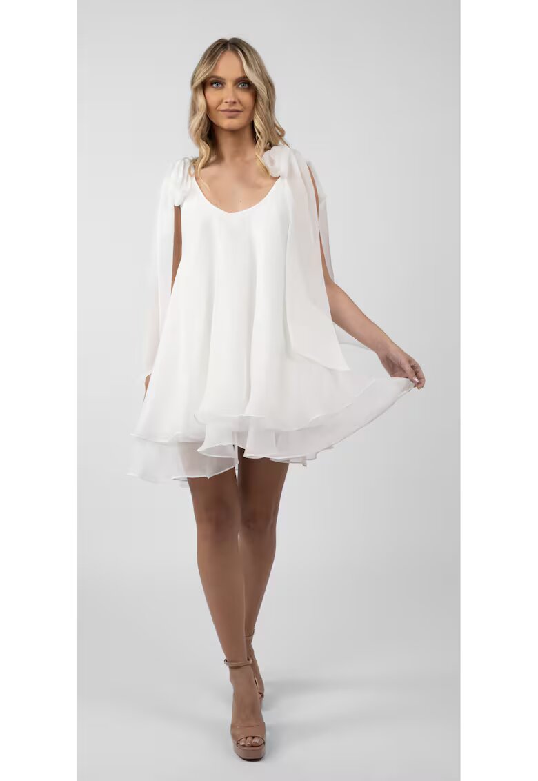 Monarh design Rochie mini cu esarfe - Alb