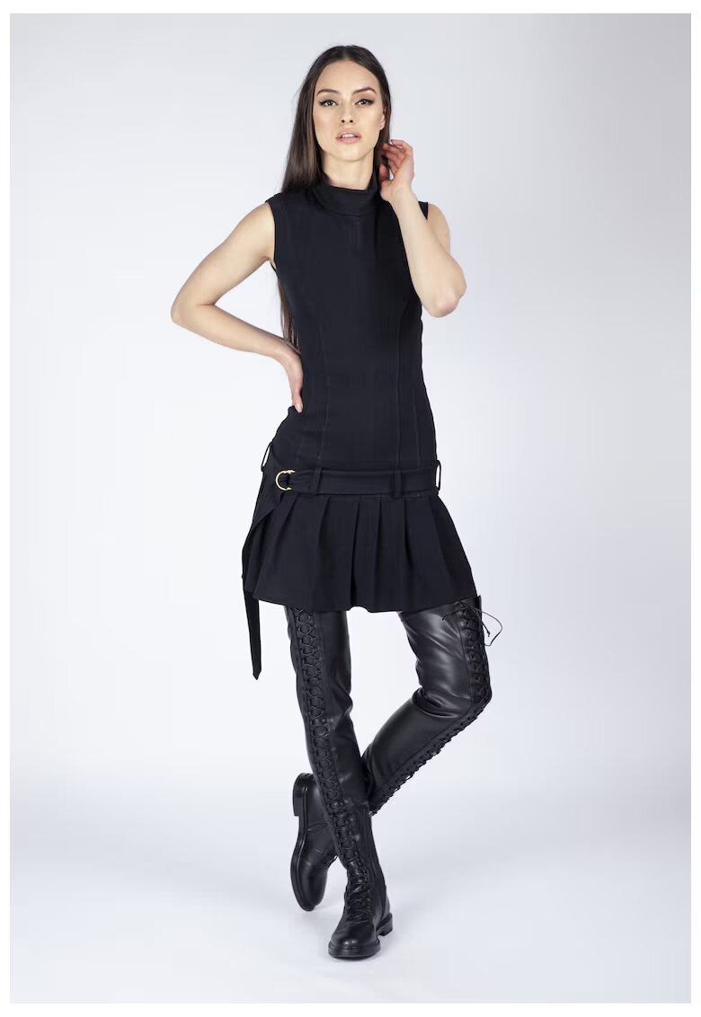 Monarh design Rochie mini din bumbac cu pliseuri