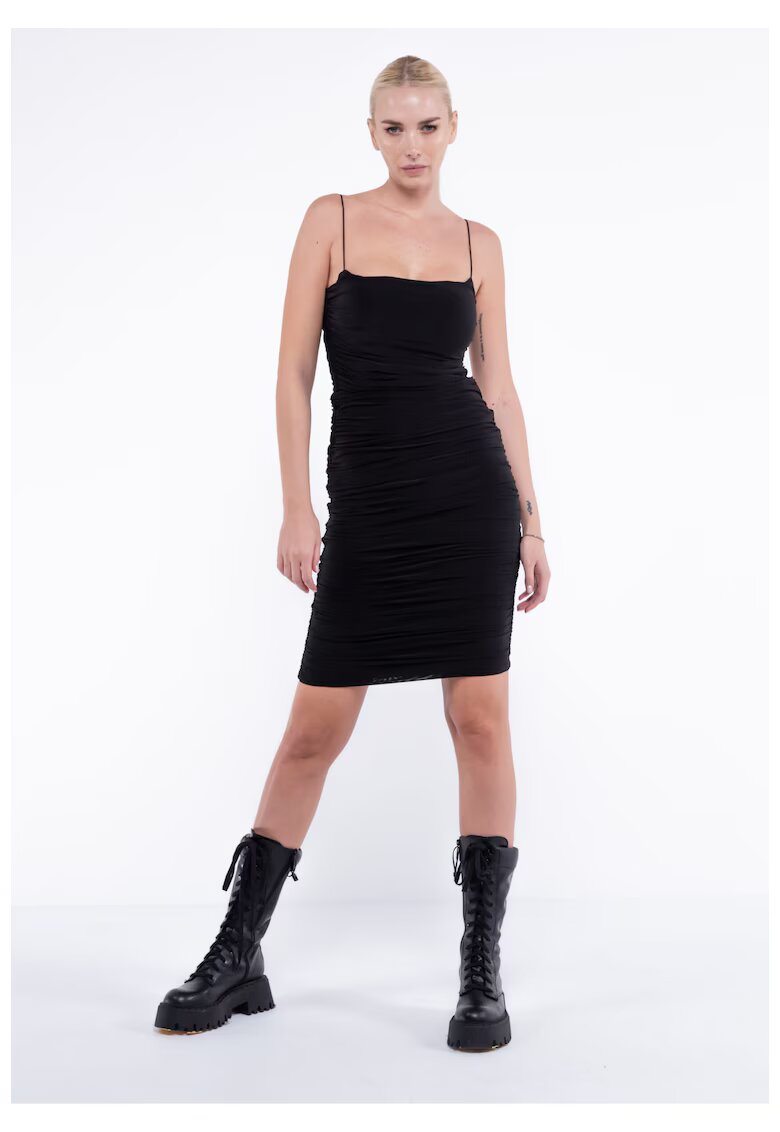 Monarh design Rochie mini mulata din lycra cu fronseuri