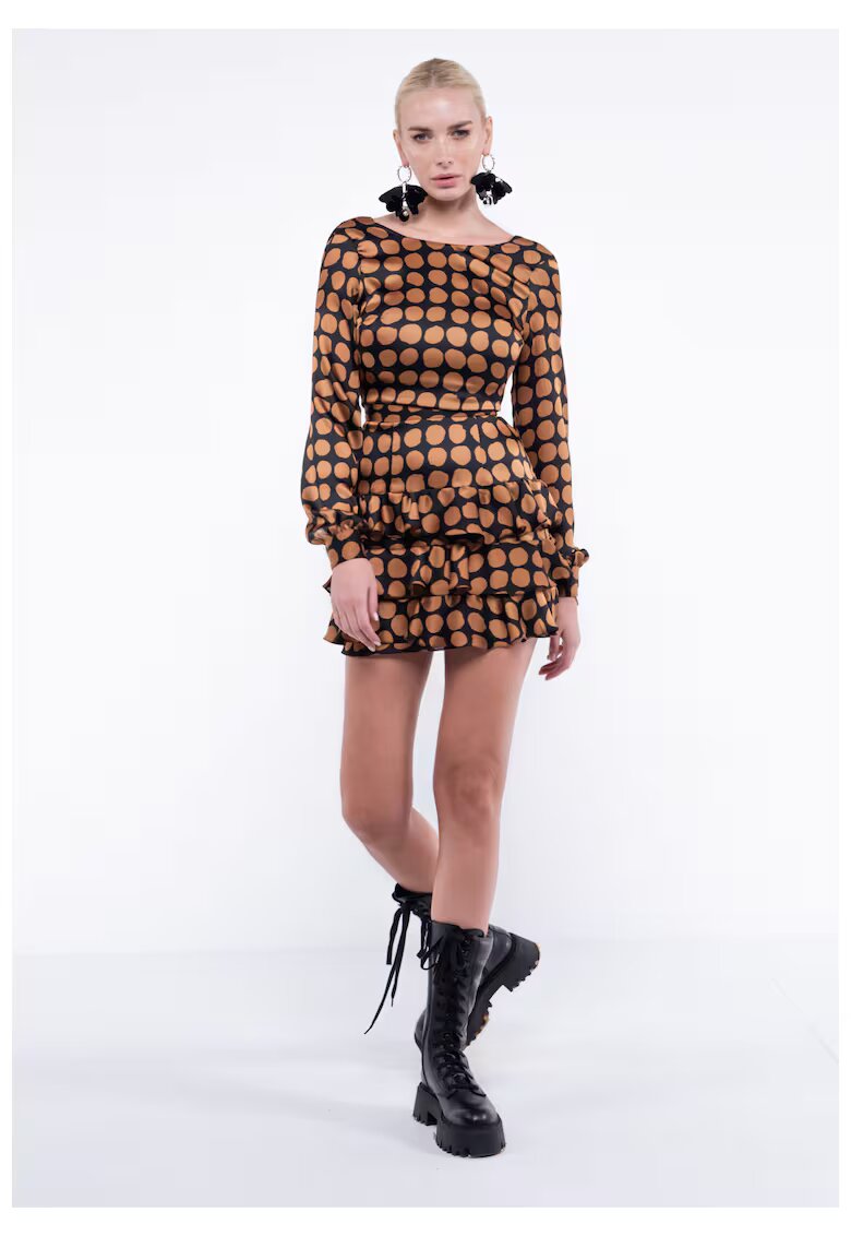 Monarh design Rochie Pixie cu maneca si volane