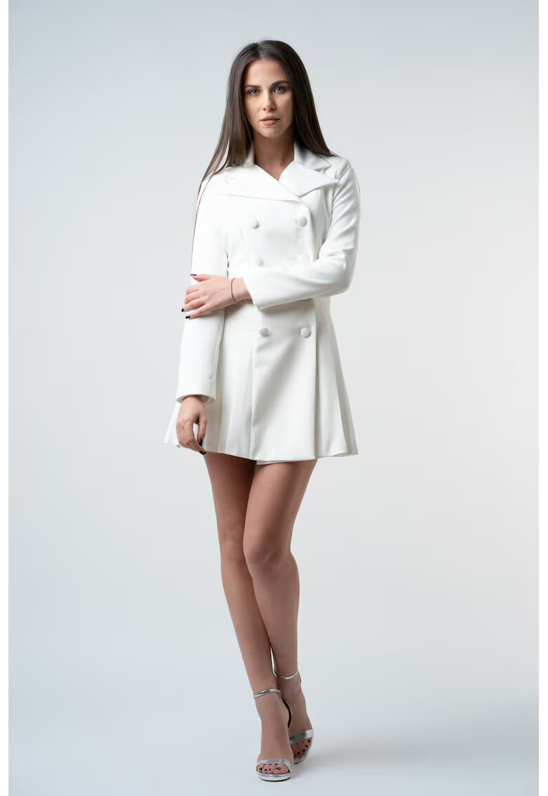 Monarh design Rochie sacou cu pliuri white