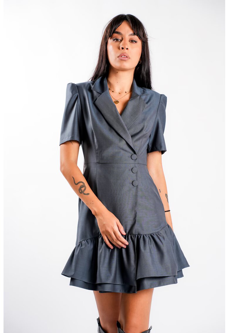 Monarh design Rochie tip sacou cu volane