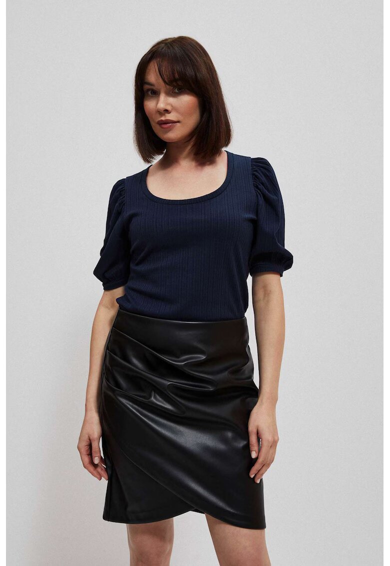 MOODO Bluza bleumarin cu maneci bufante - Bleumarin