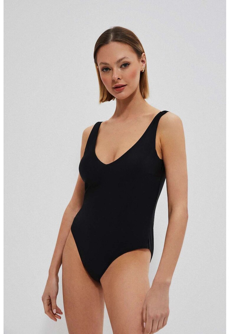 MOODO Costum de baie singura piesa - negru - decolteu in de V - Negru
