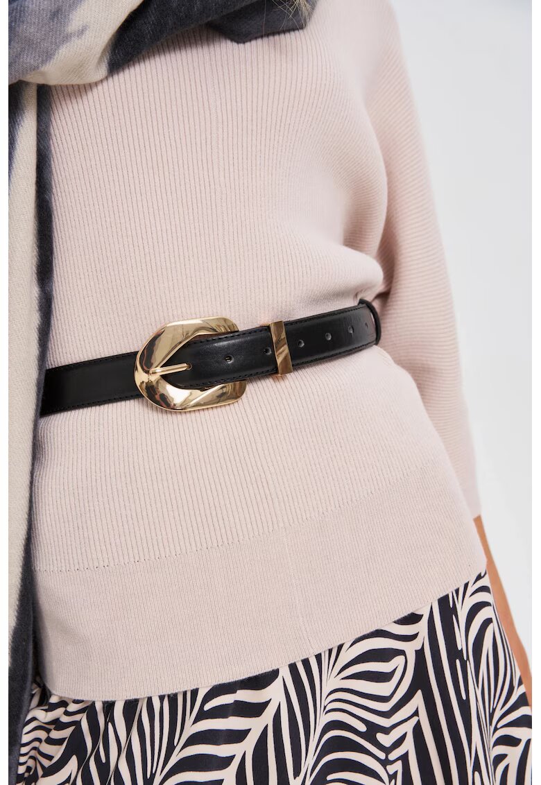 MOODO Curea neagra cu catarama decorativa