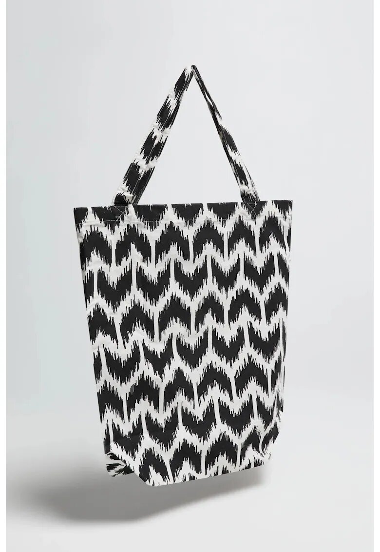 MOODO Geanta shopper - negru - bumbac - cu model